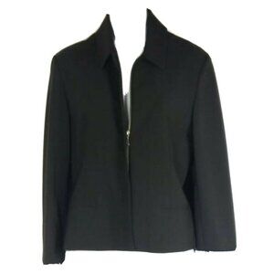 Lauren Ralph Lauren Black Jacket Blazer Size 10 Full Zip Soft Fabric